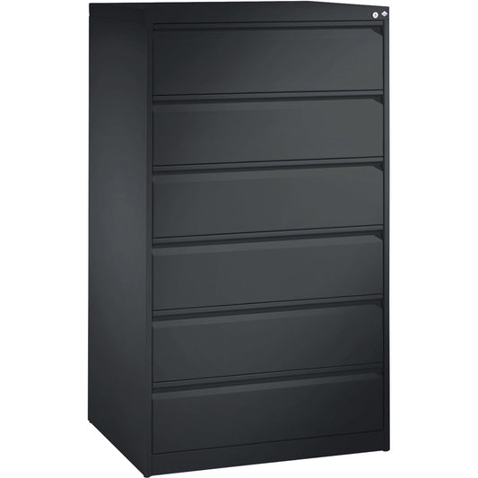 C+P Karteischrank Acurado 787 x 1.357 x 590 mm (B x H x T) 6 Schubladen Stahl, lackiert schwarzgrau
