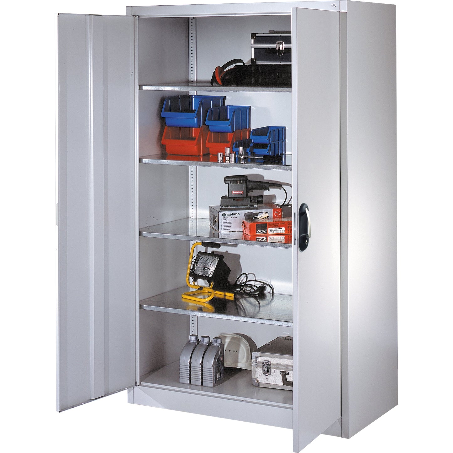 C+P Werkzeugschrank Serie 89 1.200 x 1.950 x 600 mm (B x H x T) Stahl, lackiert Farbe der Front: lichtgrau Farbe des Korpus: lichtgrau