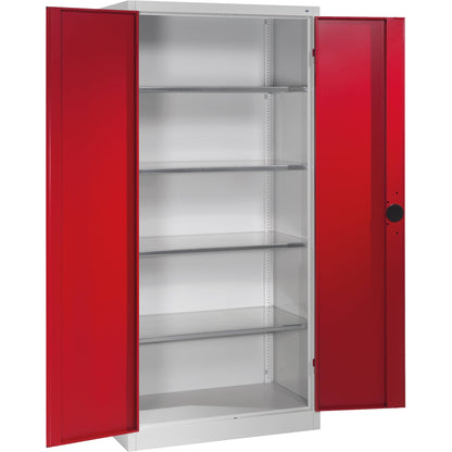 C+P Werkzeugschrank 930 x 1.950 x 500 mm (B x H x T) Stahl, lackiert Farbe der Front: rubinrot Farbe des Korpus: lichtgrau