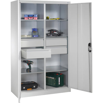 C+P Werkzeugschrank 1.200 x 1.950 x 500 mm (B x H x T) Stahl, lackiert Farbe der Front: lichtgrau Farbe des Korpus: lichtgrau