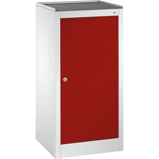 C+P Werkzeugschrank Serie 89 500 x 1.000 x 500 mm (B x H x T) inkl. Gummiriefenmatte Stahl, lackiert Farbe der Front: rubinrot Farbe des Korpus: lichtgrau