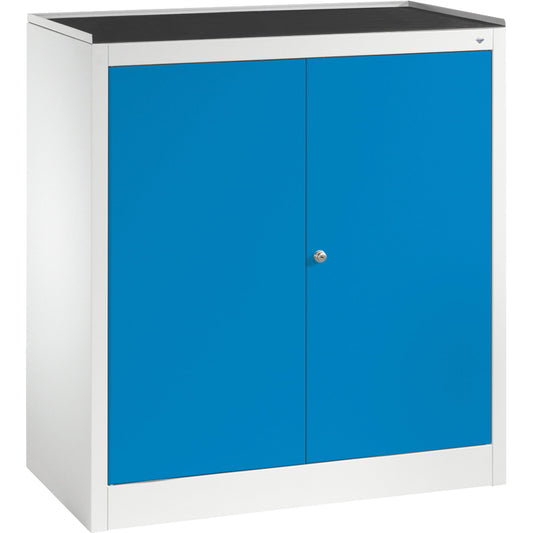 C+P Werkzeugschrank Serie 89 940 x 1.000 x 500 mm (B x H x T) inkl. Gummiriefenmatte Stahl, lackiert Farbe der Front: lichtblau Farbe des Korpus: lichtgrau