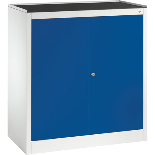 C+P Werkzeugschrank Serie 89 940 x 1.000 x 500 mm (B x H x T) inkl. Gummiriefenmatte Stahl, lackiert Farbe der Front: enzianblau Farbe des Korpus: lichtgrau