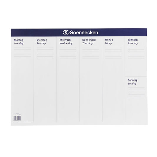 Soennecken Schreibunterlage 58,9 x 41,9 cm (B x H) ohne Kalender Papier weiß/blau 20 Bl.