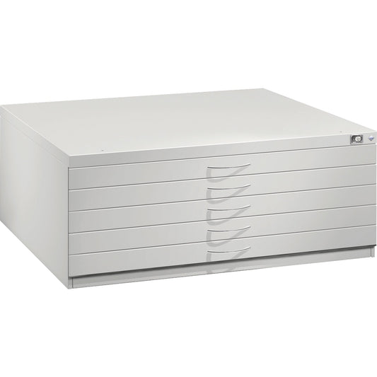 C+P Schubladenschrank Serie 7100 1.100 x 420 x 765 mm (B x H x T) 5 Schubladen Stahl, lackiert Farbe: lichtgrau