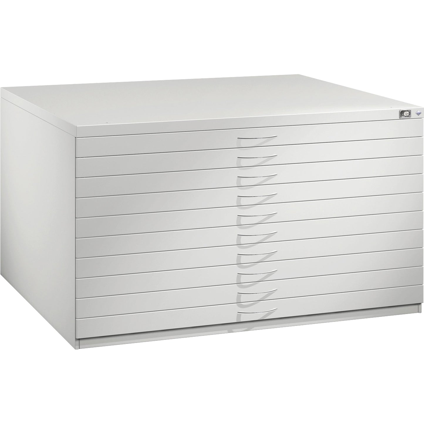 C+P Schubladenschrank Serie 7200 1.350 x 760 x 960 mm (B x H x T) 10 Schubladen Stahl, lackiert Farbe: lichtgrau