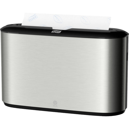 Tork Handtuchspender XPress® Interfold-Falz / W-Falz 32,3 x 21,8 x 11,6 cm (B x H x T) Metall/Kunststoff edelstahl/schwarz