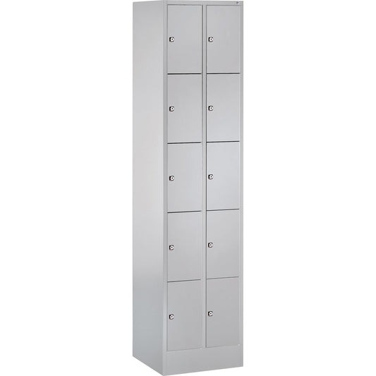 C+P Schließfachschrank Serie 8070 10 Fächer Stahl, lackiert lichtgrau