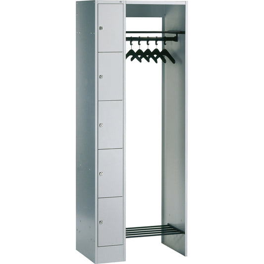 C+P Garderobenschrank Serie 8070 740 x 1.950 x 480 mm (B x H x T) Stahl, lackiert lichtgrau