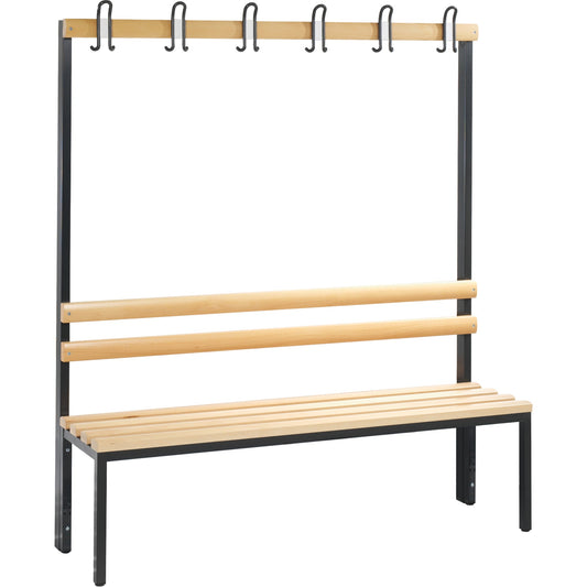 C+P Umkleidebank Basic 1.500 x 1.710 x 403 mm (B x H x T) schwarzgrau