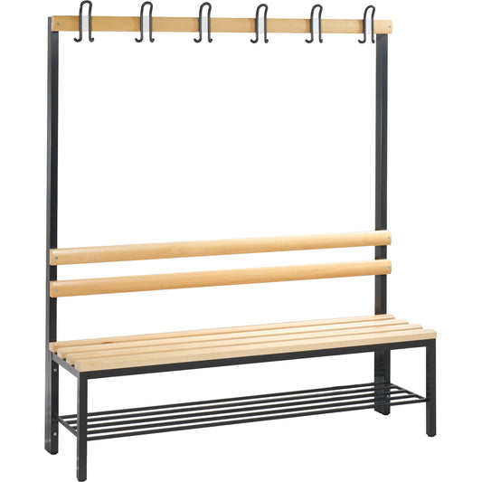 C+P Umkleidebank Basic 1.500 x 1.710 x 403 mm (B x H x T) schwarzgrau