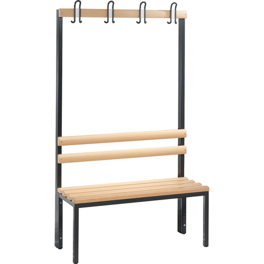 C+P Umkleidebank Basic 1.000 x 1.710 x 403 mm (B x H x T) schwarzgrau