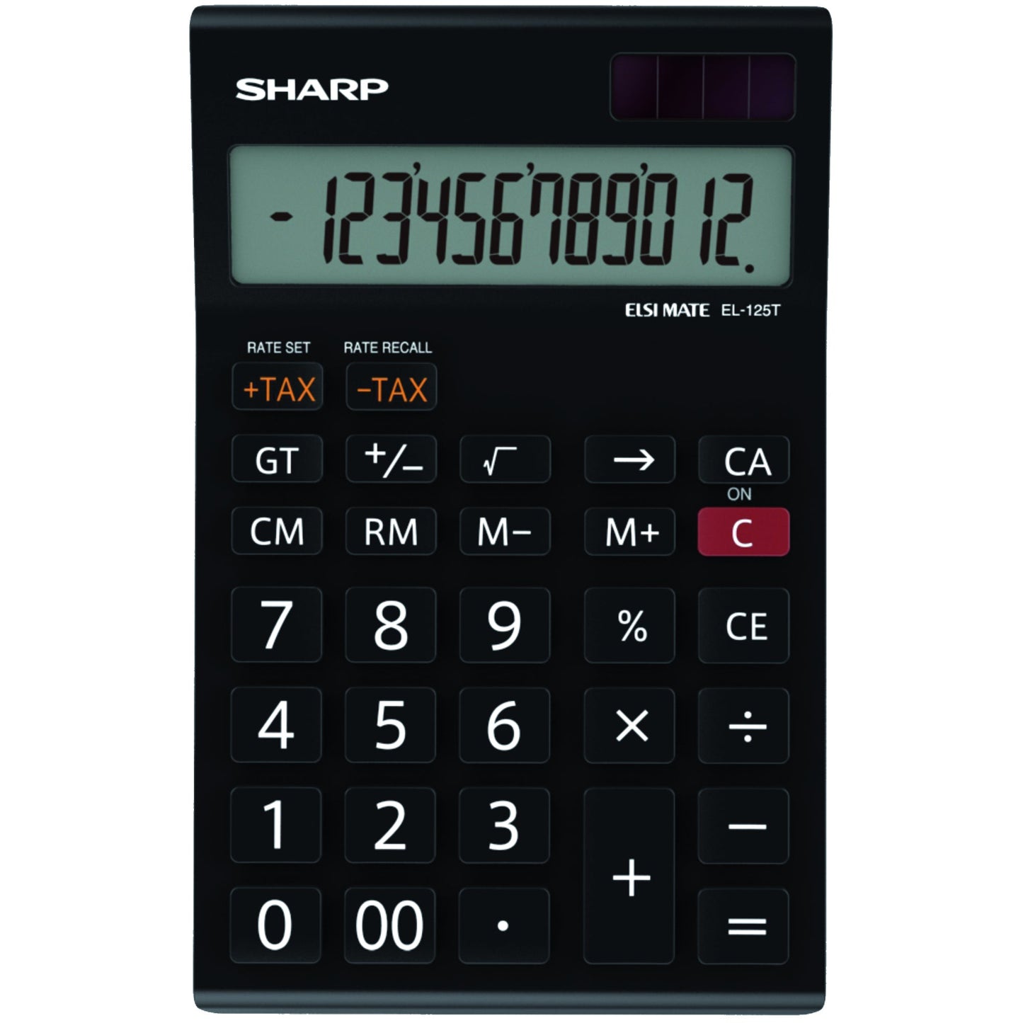 Sharp Tischrechner EL-125TWH 112 x 13 x 176 mm (B x H x T) Batterie, Solar-Energie schwarz