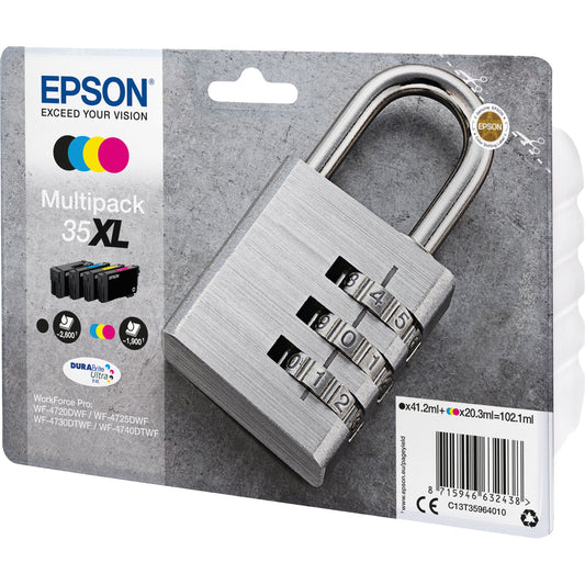 Epson Tintenpatrone Originalzubehör 35XL ca. 2.600 Seiten schwarz, ca. 3 x 1.900 Seiten farbig schwarz, mehrfarbig 4 St./Pack.