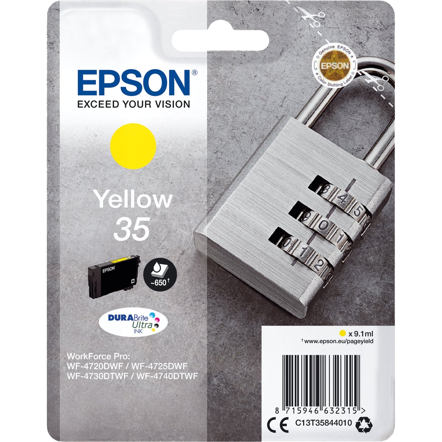 Epson Tintenpatrone Originalzubehör 35 ca. 650 Seiten gelb 9,1ml