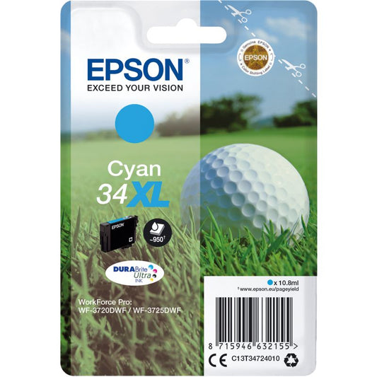 Epson Tintenpatrone Originalzubehör 34XL ca. 950 Seiten cyan 10,8ml