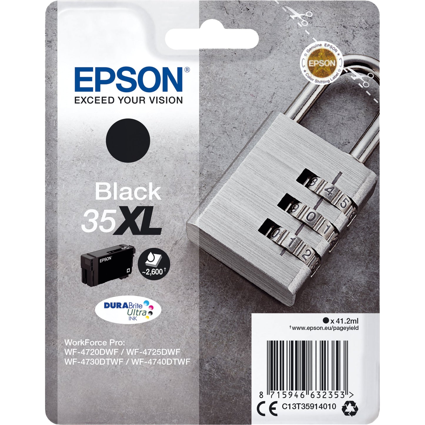Epson Tintenpatrone Originalzubehör 35XL ca. 2.600 Seiten schwarz 41,2ml