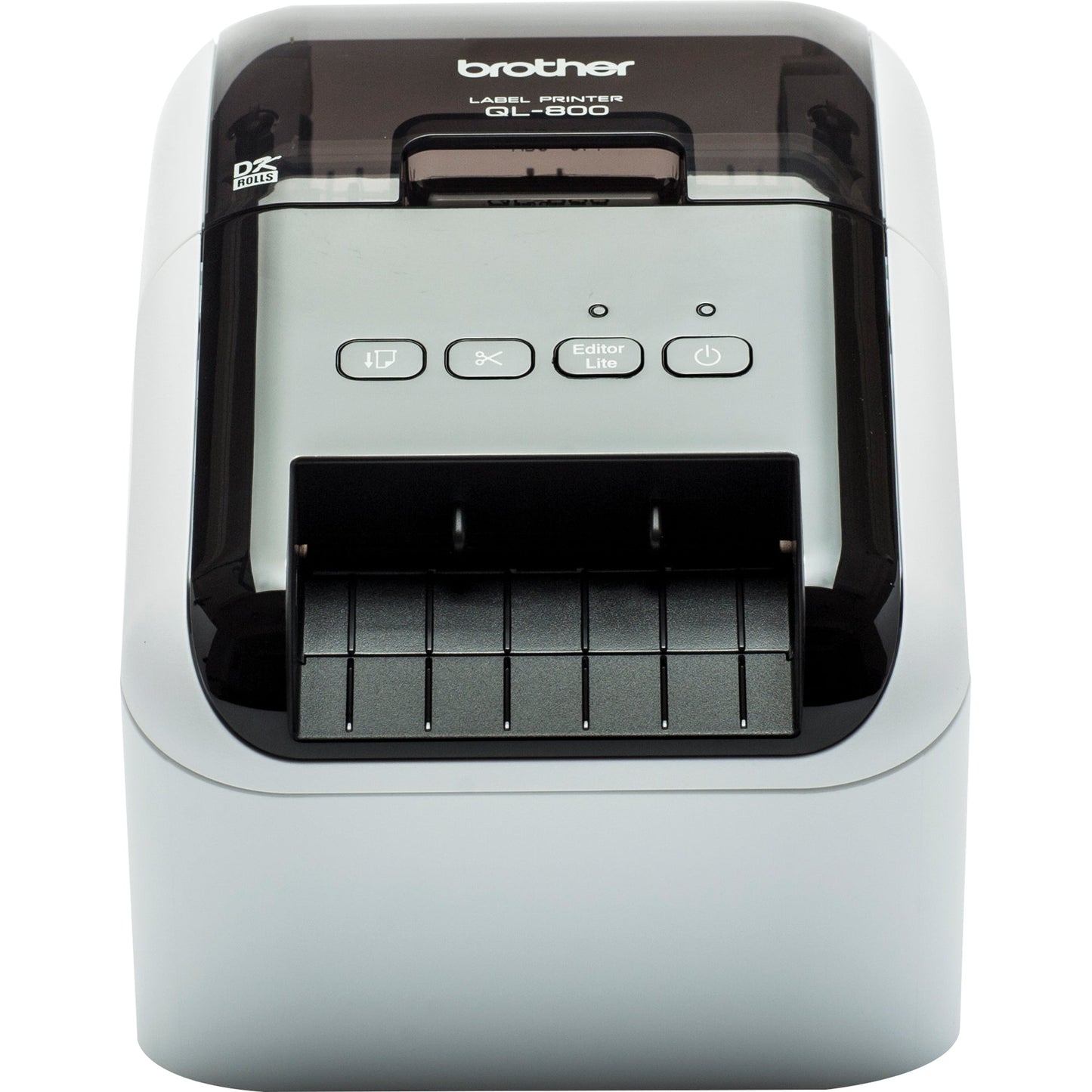 Brother Etikettendrucker QL-800 60,96mm schwarz: 93 Etik./Min., rot-schwarz: 15 Etik./Min. USB 2.0, USB-Host inkl. 2 Etikettenrollen (Einzel-Etiketten 29 x 90 mm, 100 St., Endlos-Etikett 62 mm x 5 m, Rot-Schwarz-Druck), Netzkabel, USB-Kabel, Dokumentation