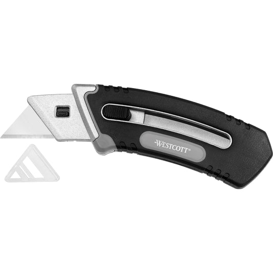 Westcott Sicherheitsmesser Collapsible Utility Mehrweg 18mm 1 Glied Carbonstahl schwarz/silber