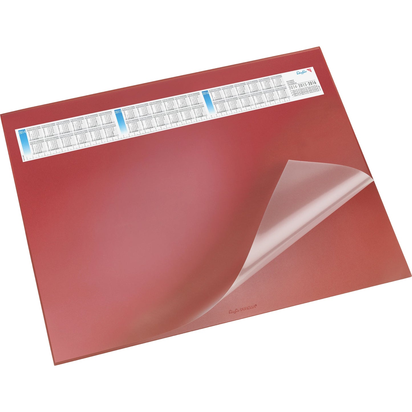 Läufer Schreibunterlage Durella DS 53 x 40 cm (B x H) mit Kalender 3 Jahre Kunststoff rot