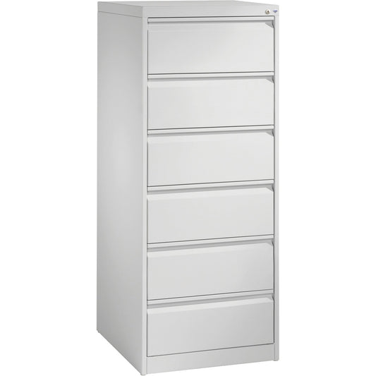 C+P Karteischrank Acurado 553 x 1.357 x 590 mm (B x H x T) 6 Schubladen Stahl, lackiert verkehrsweiß