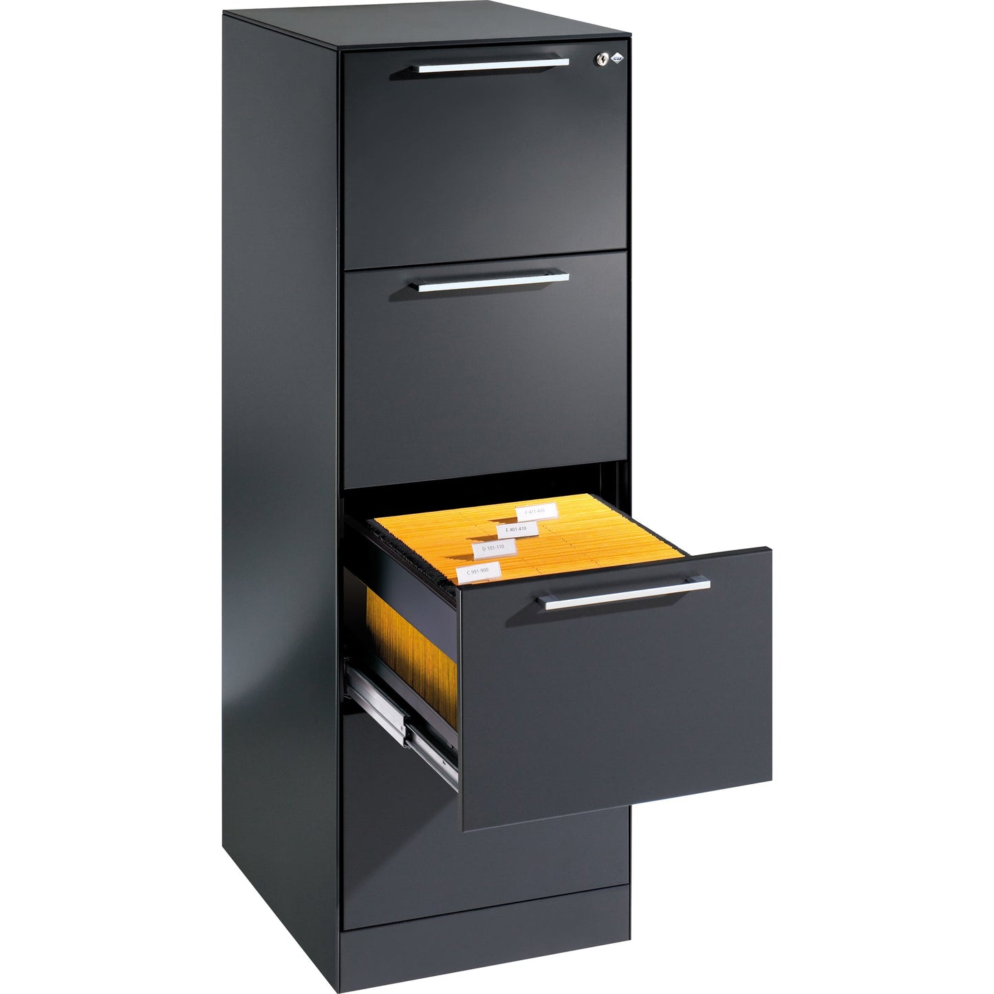 C+P Hängeregistraturschrank Asisto 440 x 1.298 x 600 mm (B x H x T) Stahl, lackiert schwarzgrau