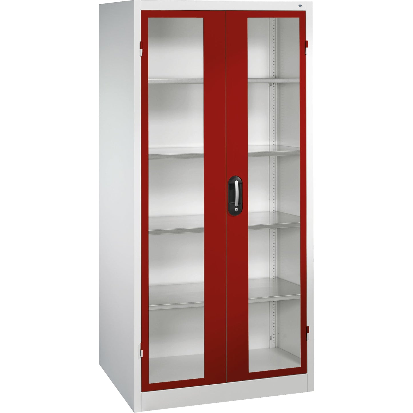 C+P Werkzeugschrank Serie 89 930 x 1.950 x 600 mm (B x H x T) Stahl, lackiert Farbe der Front: rubinrot Farbe des Korpus: lichtgrau