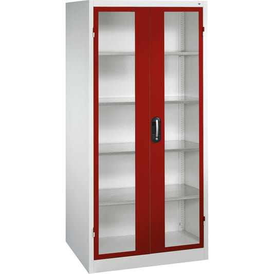 C+P Werkzeugschrank Serie 89 930 x 1.950 x 600 mm (B x H x T) Stahl, lackiert Farbe der Front: rubinrot Farbe des Korpus: lichtgrau