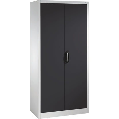 C+P Flügeltürenschrank Acurado 930 x 1.950 x 400 mm (B x H x T) 4 Fachböden Stahl Farbe der Front: schwarzgrau Farbe des Korpus: lichtgrau