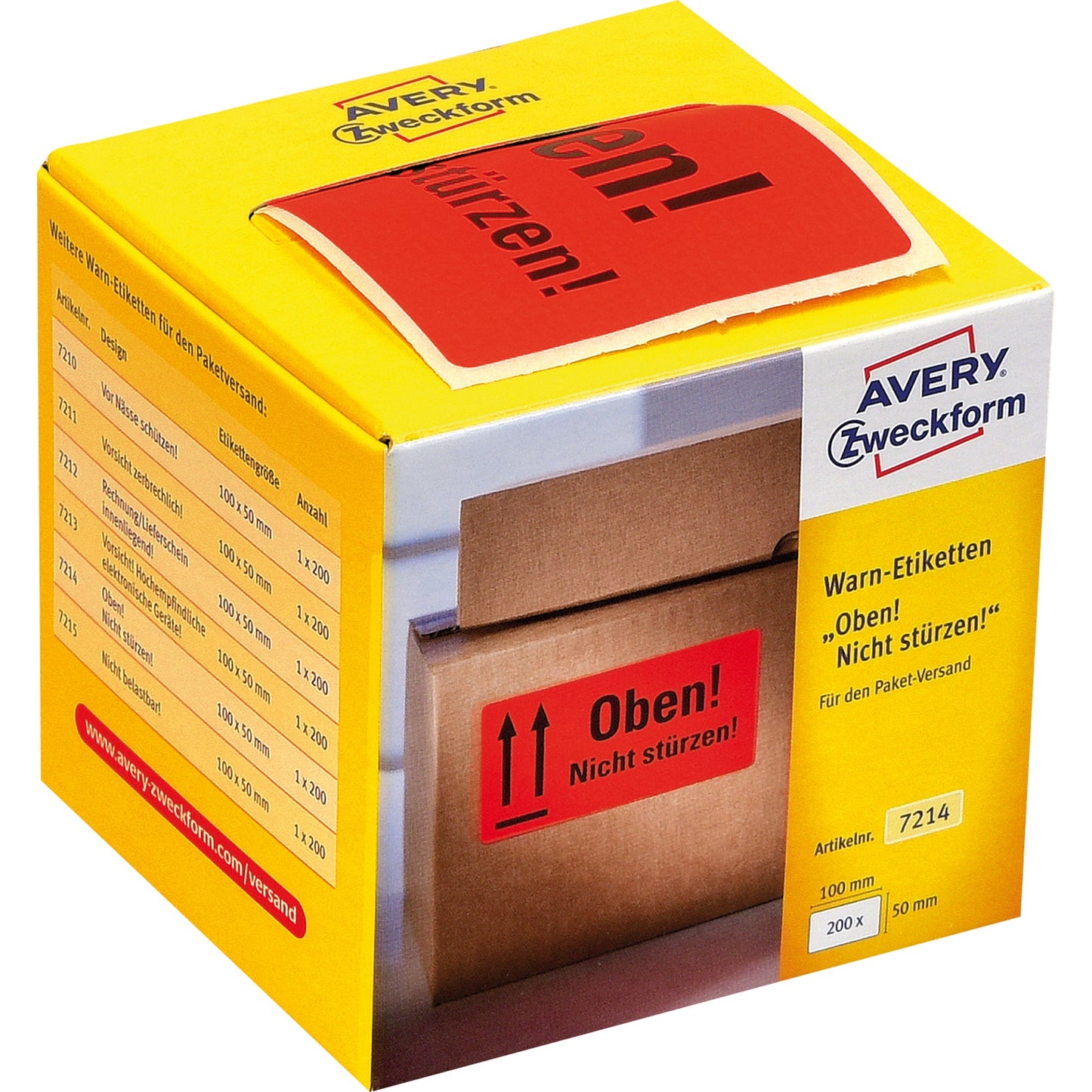 Avery Zweckform Hinweisetikett 100 x 50 mm (B x H) Papier neonrot 200 Etik./Pack.