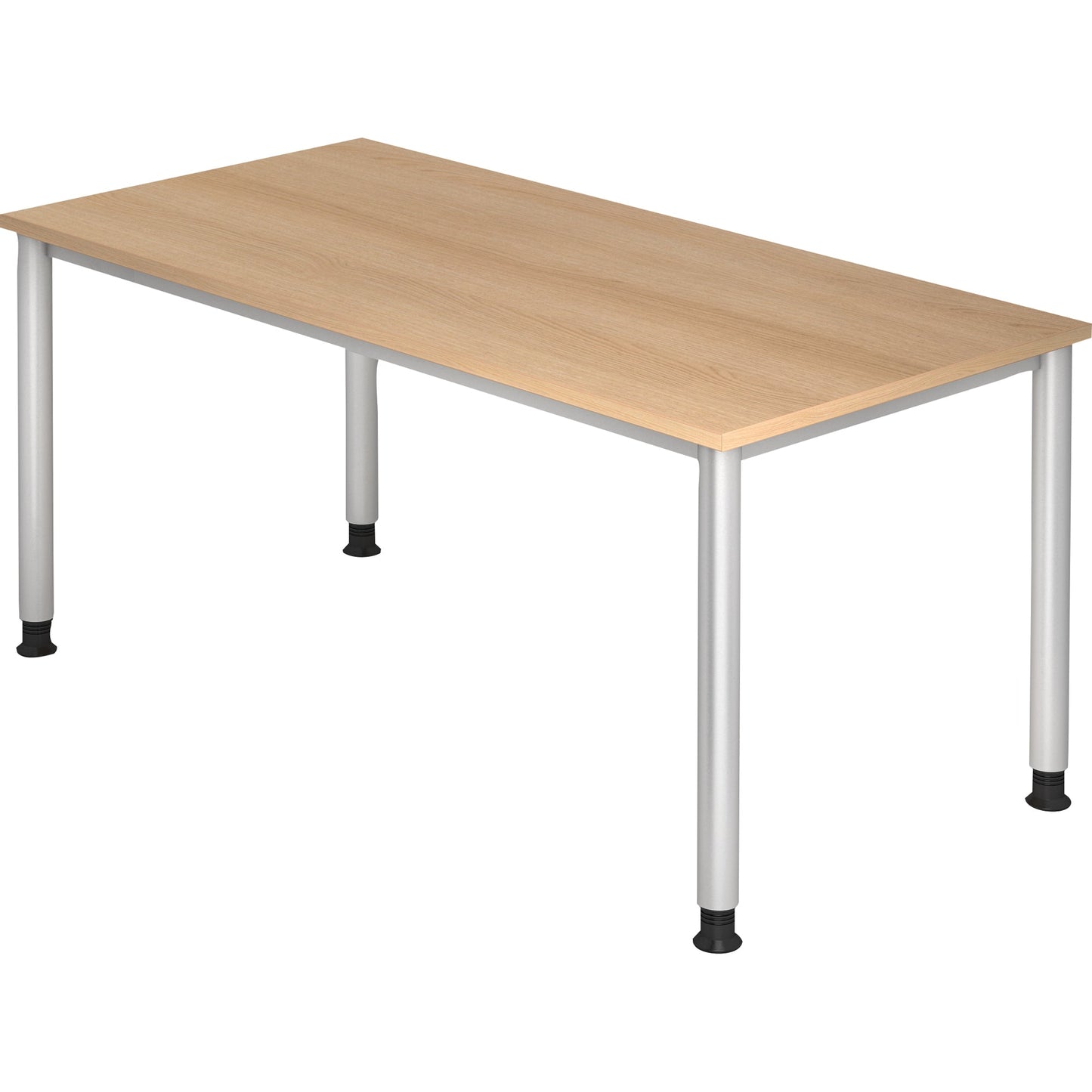 Hammerbacher Schreibtisch Maße: 1.600 x 680-810 x 800 mm (B x H x T) Spanplatte eiche