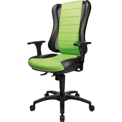 TOPSTAR Bürodrehstuhl Head Point RS 42-53cm Punktsynchronmechanik Rolle hart gebremst (für Teppichboden) Polyamid schwarz/grün