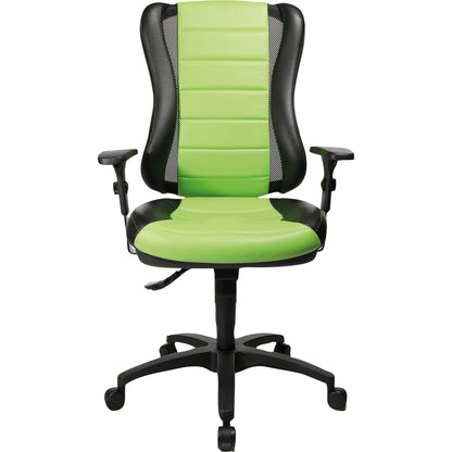 TOPSTAR Bürodrehstuhl Head Point RS 42-53cm Punktsynchronmechanik Rolle hart gebremst (für Teppichboden) Polyamid schwarz/grün