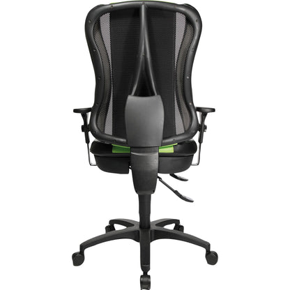 TOPSTAR Bürodrehstuhl Head Point RS 42-53cm Punktsynchronmechanik Rolle hart gebremst (für Teppichboden) Polyamid schwarz/grün