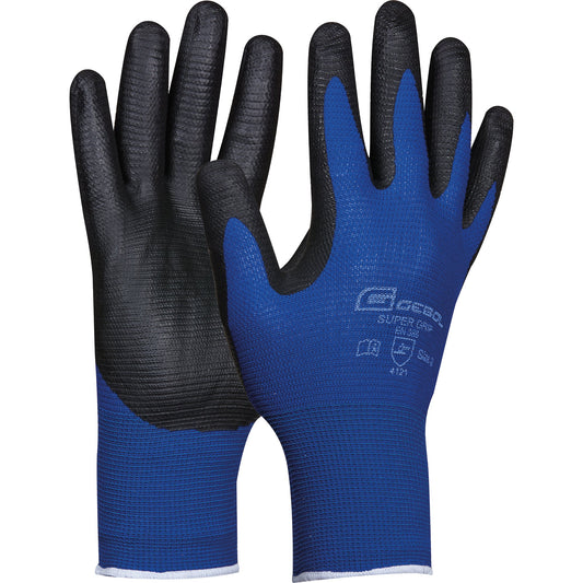 GEBOL Arbeitshandschuhe SUPER GRIP 11 II 100 % Nylon blau/grau