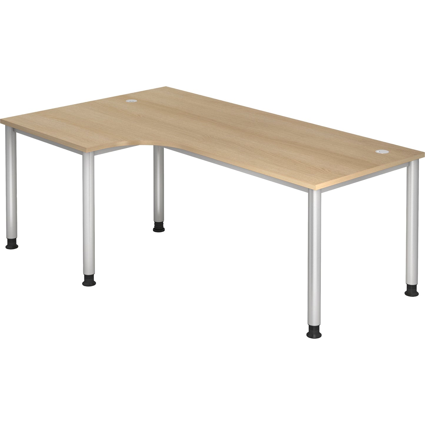 Hammerbacher Schreibtisch Maße: 2.000 x 680-760 x 1.200 mm (B x H x T) Spanplatte eiche