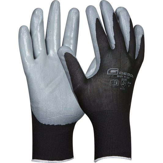 GEBOL Arbeitshandschuhe MIDI FLEX 8 II 100 % Polyester grau