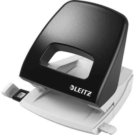 Leitz Locher NeXXt 5005 8cm 25 Bl. (80 g/m²) mit Anschlagschiene schwarz