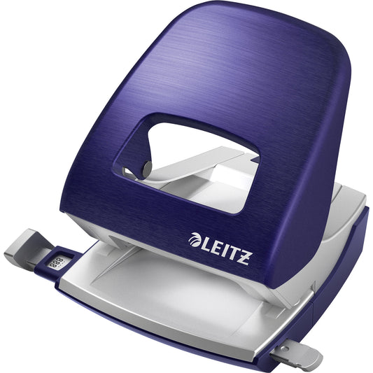 Leitz Locher NeXXt Style 5006 8cm 30 Bl. (80 g/m²) mit Anschlagschiene titan blau