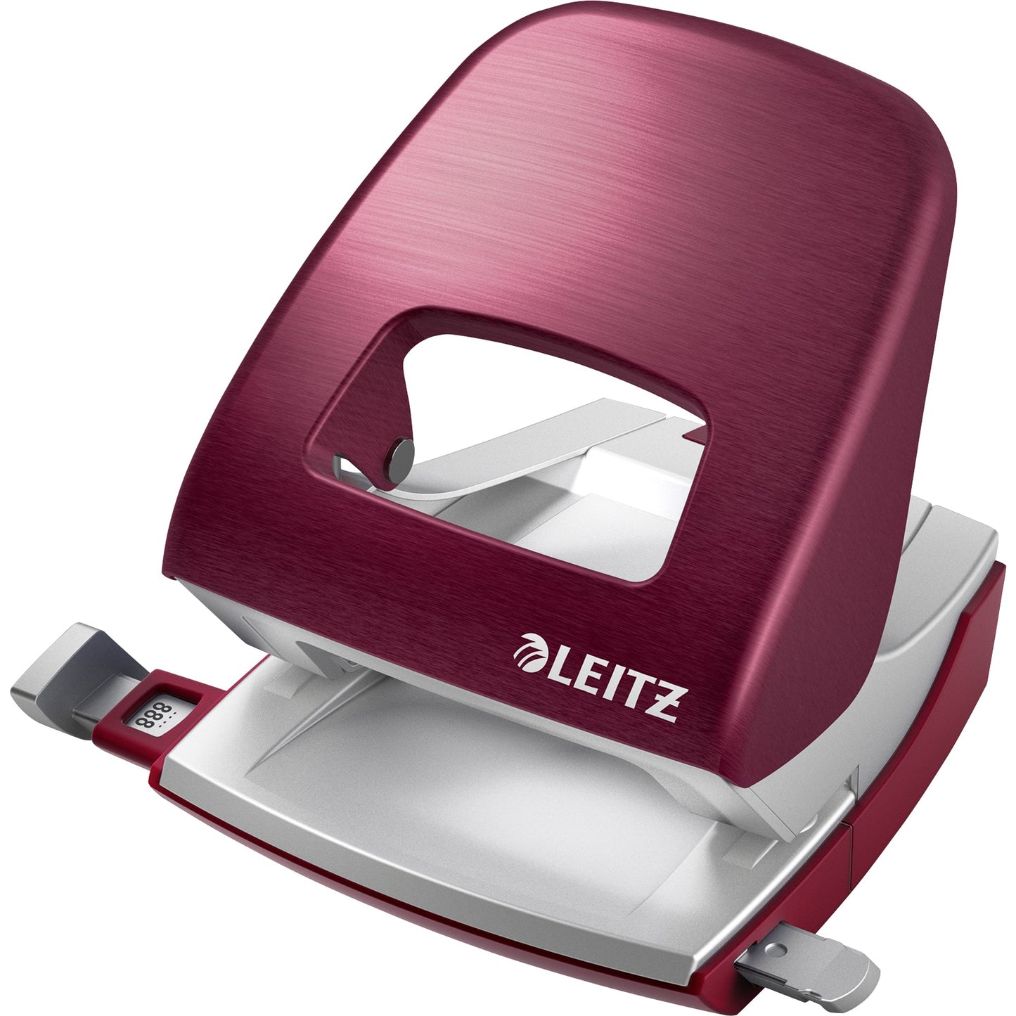 Leitz Locher NeXXt Style 5006 8cm 30 Bl. (80 g/m²) mit Anschlagschiene granat rot