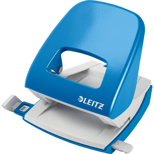 Leitz Locher NeXXt 5008 8cm 30 Bl. (80 g/m²) mit Anschlagschiene hellblau