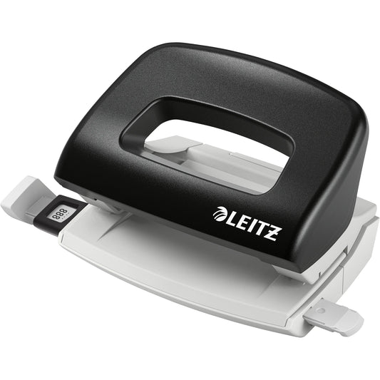 Leitz Locher New NeXXt 8cm 10 Bl. (80 g/m²) mit Anschlagschiene schwarz