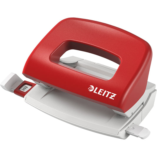 Leitz Locher New NeXXt 8cm 10 Bl. (80 g/m²) mit Anschlagschiene rot