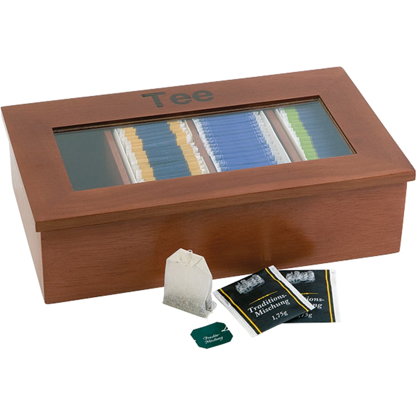 APS Teebox 33,5 x 9 x 20 cm (B x H x T) Holz rotbraun Tee