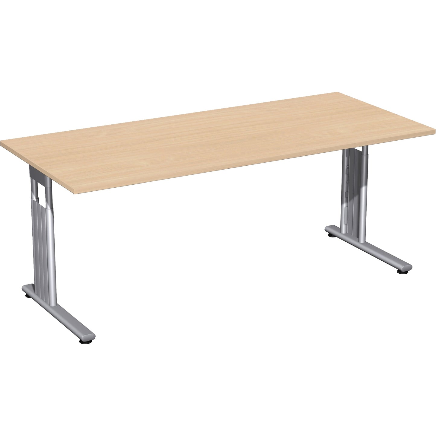 Geramöbel Schreibtisch C-Fuß Flex Maße: 1.800 x 680-820 x 800 mm (B x H x T) Dreischicht-Feinspan buche