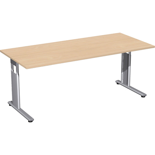 Geramöbel Schreibtisch C-Fuß Flex Maße: 1.800 x 680-820 x 800 mm (B x H x T) Dreischicht-Feinspan buche
