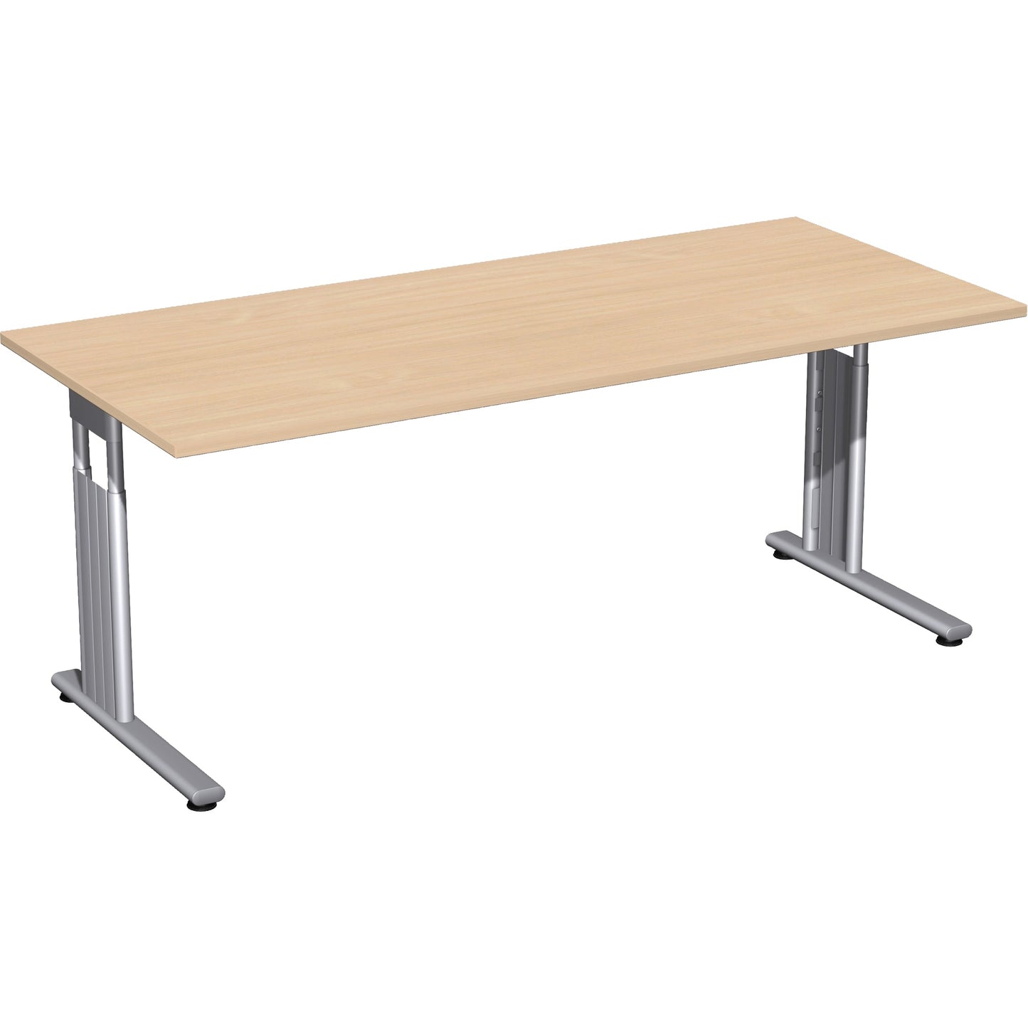 Geramöbel Schreibtisch C-Fuß Flex Maße: 1.800 x 680-820 x 800 mm (B x H x T) Dreischicht-Feinspan ahorn