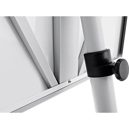 magnetoplan® Mobiles Flipchart de Luxe mit Ablageschale Rundfuß mit 5 Rollen Metall lichtgrau