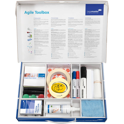 Legamaster Moderationsbox Agile Toolbox 39 x 27 x 67 cm (B x H x T) Karton blau