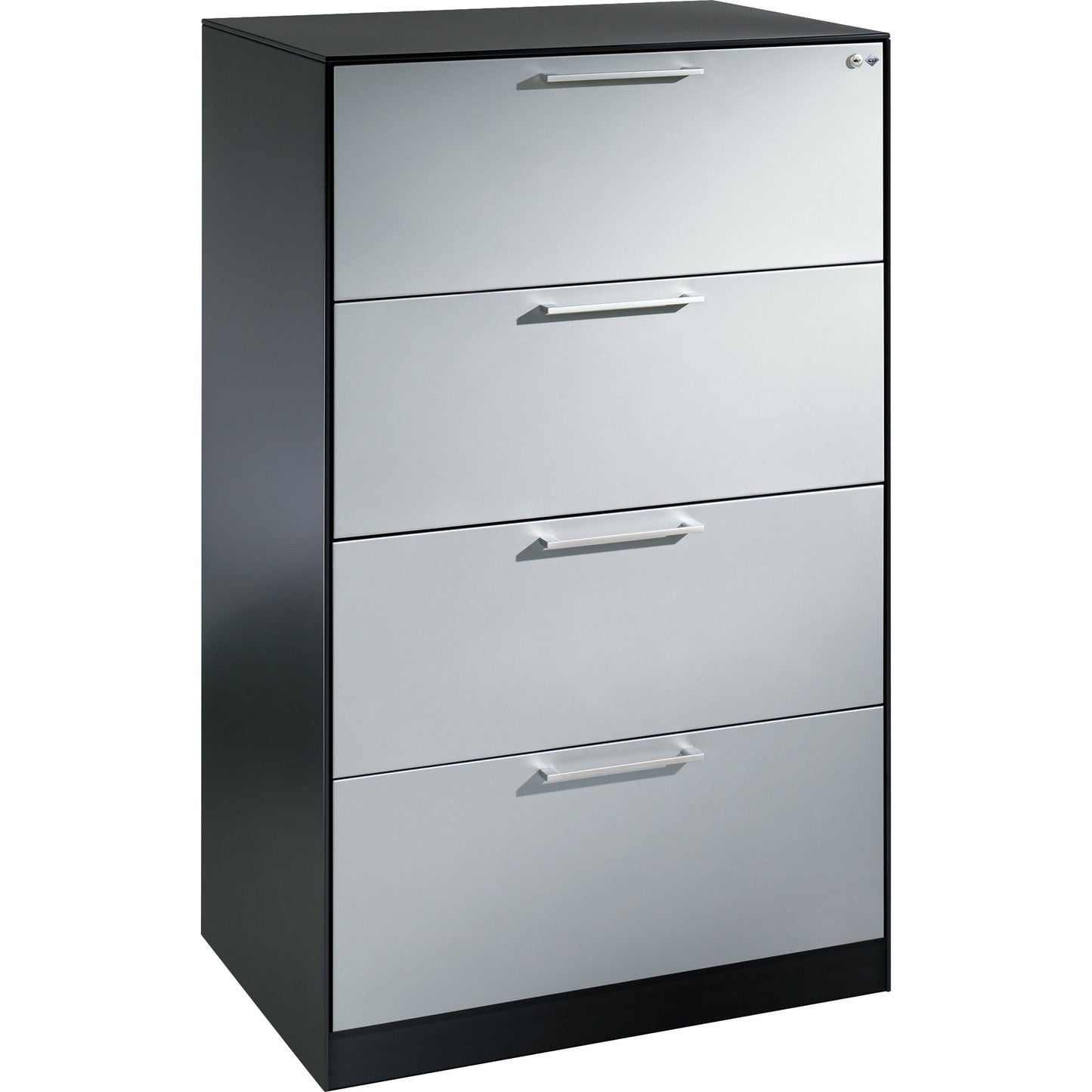 C+P Hängeregistraturschrank Asisto 800 x 1.298 x 600 mm (B x H x T) Stahl, lackiert Farbe der Front: lichtgrau Farbe des Korpus: schwarzgrau